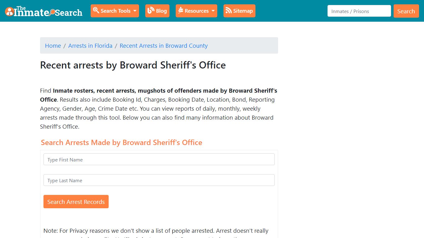 Recent arrests by Broward Sheriff's Office | Mugshots, Rosters, Inmates ...